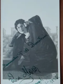 Fotografie tip carte postala, necirculata, actrita romanca, 1936, cu semnatura acesteia