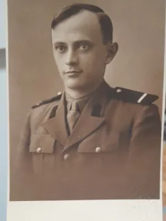 Fotografie tip carte postala, necirculata, militar din al doilea razboi mondial