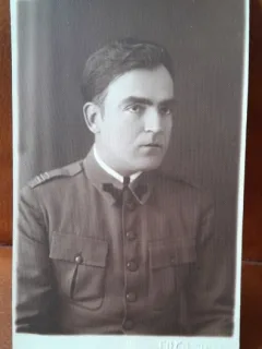 Fotografie tip carte postala, ofiter roman, 1930