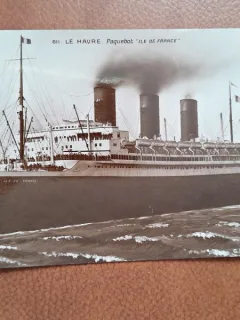 Fotografie tip carte postala, Paquebot Ile de France, 1930