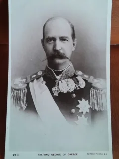 Fotografie tip carte postala, Regele George al Greciei