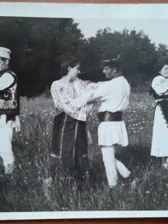Fotografie tip carte postala, Romania, Jocuri nationale, perioada interbelica