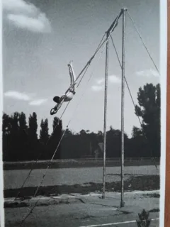 Fotografie tip carte postala, Sportiv Albin Morariu, perioada interbelica