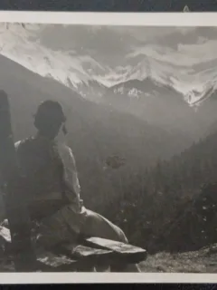 Fotografie tip Carte postala Taran roman in Alpii Transilvaniei, expusa la pavilionul expozitional de la Paris 1937