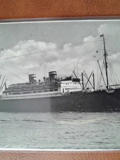 Fotografie tip carte postala, vapor, 1937