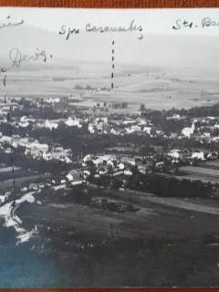 Fotografie tip carte postala, vedere din Hateg, 1934