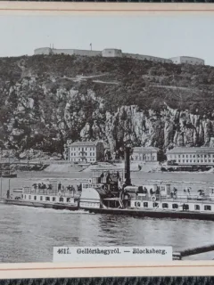 Fotografie tip CDV, Budapesta, vedere de pe Dealul Gellért, inceput de secol XX