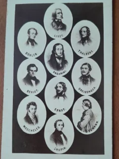Fotografie tip CDV, busturi de compozitori de muzica clasica