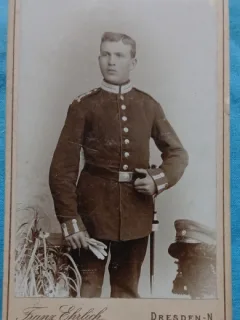 Fotografie tip CDV, Cadet in armata germana, inceput de secol XX