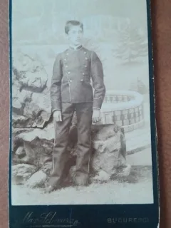 Fotografie tip CDV, elev militar, inceput de secol XX