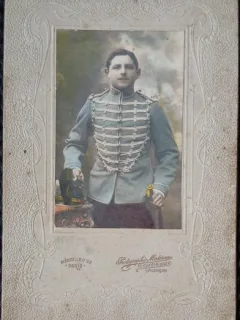Fotografie tip CDV, Militar francez, inceput de secol XX