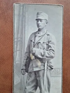 Fotografie pe carton, militar inceput de secol XX