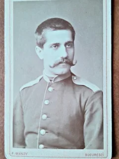 Fotografie tip CDV, ofiter C.N. Oprescu, 1881