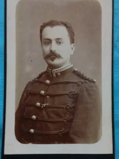 Fotografie tip CDV, Ofiter din armata franceza, inceput de secol XX