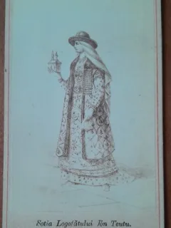 Fotografie tip CDV, sotia Logofatului Ion Teutu, dupa originalul Bisericei Balinesti