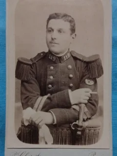 Fotografie tip CDV, Subofiter din unitatile de garda franceze, inceput de secol XX