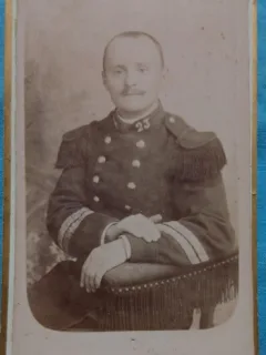 Fotografie tip CDV, Subofiter francez de infanterie,sfarsit de secol XIX