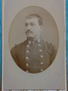Fotografie tip CDV, Subofiter francez,sfarsit de secol XIX