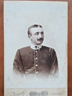 Fotografie pe carton, subofiter Zinca Golescu, perioada interbelica