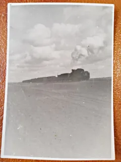 Fotografie tren cu locomotiva cu abur, perioada comunista
