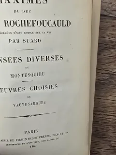 Francois de la Rochefoucauld, Maximes de Duc de la Rochefoucauld