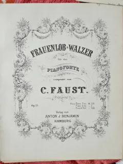 Frauenlob - Walzer pentru piano forte - C. Faust  Op.75  partitura