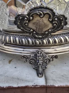 Fructieră Neoclasică din cristal și argint, cca. 1878-1883   cu  cristal; argint 800 , 600 g 1
