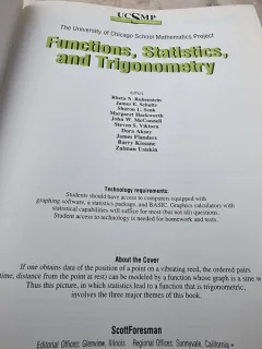 FUNCTIONS, STATISTICS, AND TRIGONOMETRY THE UNIVERSITY OF By Foresman Scott