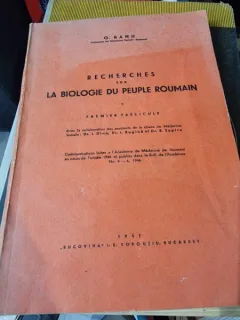 G. Banu - Recherches sur la Biologie du Peuple Roumain (cu dedicatie de la autor)