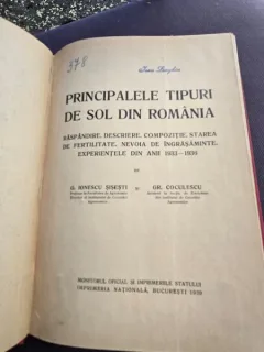 G. Ionescu Sisesti Principalele tipuri de sol din Romania