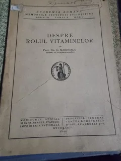 G. Marinescu - Despre rolul vitaminelor
