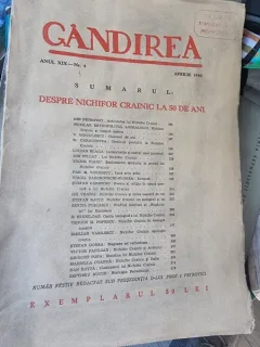 Gandirea - Anul XIX Nr. 4 - Aprilie 1940 numar festiv  Nichifor Crainic la 50 de ani