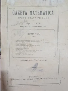 Gazeta Matematica - Numarul 6 / Februarie 1914