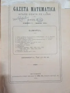 Gazeta Matematica - Numarul 7 / Martie 1914