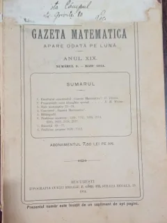 Gazeta Matematica - Numarul 9 / Mai 1914