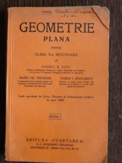 GEOMETRIE PLANA PENTRU CLASA A V-A SECUNDARA - OVIDIU N. TINO  (EDITIA I)
