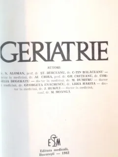 GERIATRIE DE MIRCEA DUMITRU,
