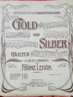 Gold und Silber, vals - Franz Lehar   partitura pentru pian