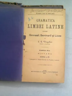 GRAMATICA LIMBEI LATINE - S.G. VARGOLICI   PARTEA A II-A