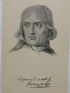 Gravura tip Carte postala Napoleon Bonaparte general