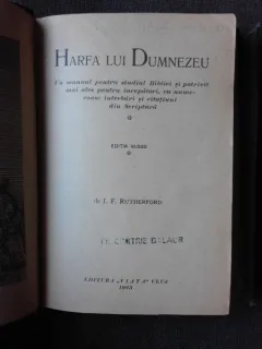 HARFA LUI DUMNEZEU, MANUAL PENTRU STUDIUL BIBLIEI - J.F. RUTHERFORD