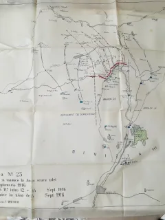 Harta. Schita nr.23, 1916, primul razboi mondial, detalii in descriere