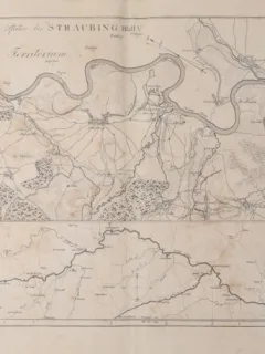 Harta veche - Cursul Dunarii, anul 1806