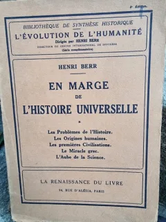 Henri Berr - En Marge de L'Histoire Universelle  vol.1