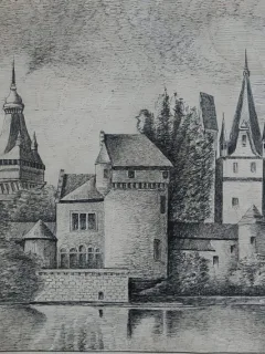 Henri Ghica - Peisaj din Vacz Ungaria (Grafica)