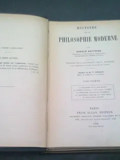 HISTOIRE DE LA PHILOSOPHIE MODERNE - HARALD HOFFDING  VOL.I  (CARTE IN LIMBA FRANCEZA)