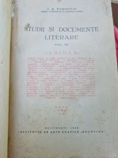 I. E. Toroutiu - Studii si Documente Literare Vol. IX 1940