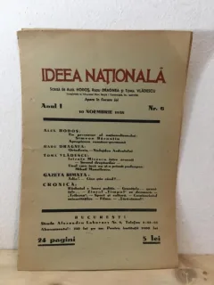 Ideea Nationala - Anul I, Nr. 6, 10 Noiembrie 1938