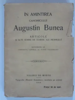 IN AMINTIREA CANONICULUI AUGUSTIN BUNEA