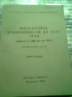 INDICATORUL STANDARDELOR DE STAT 1978  EDITIE OFICIALA